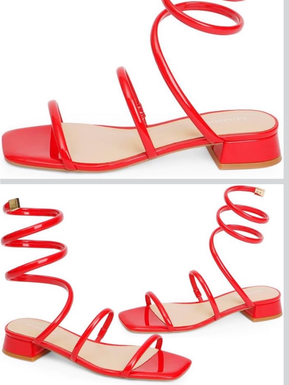 NWT Modatope Red Spiral Wrap Flat Sandals - Women 7.5
